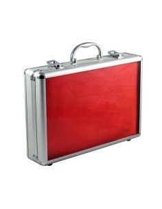 Aluminium kuffert til 24 armbånd rød velour 2