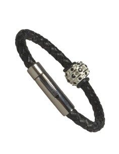 I-Energy Power magnetarmbånd flettet læder med reinsten bead 2