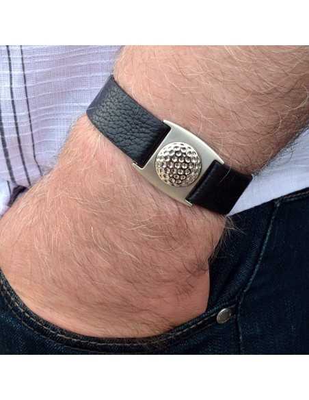 Golf magnetarmbånd med ægte læderrem Golf2