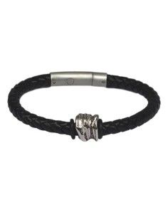 I-Energy Power V2 magnetarmbånd flettet læder med tibetansk sølv bead 2
