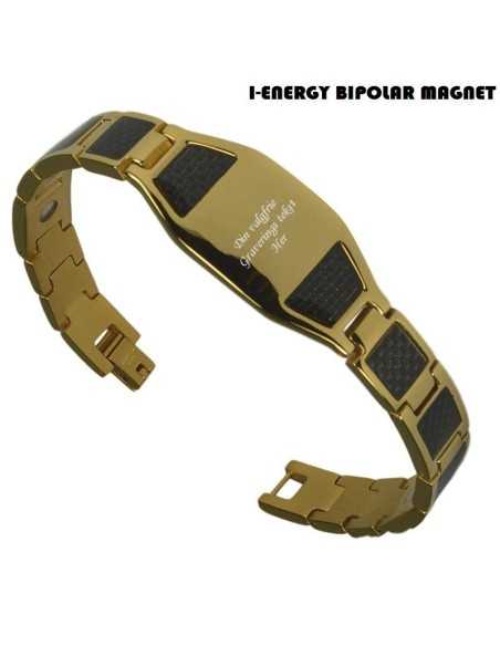 Bipolar magnetarmbånd Cabon fiber (graveret) S-421G