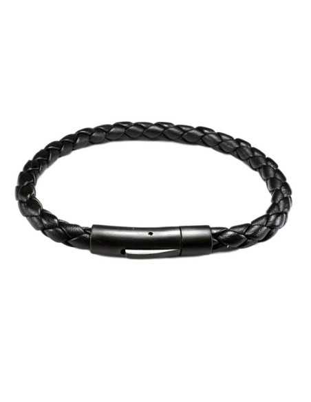 I-Energy Power magnetarmbånd flettet læder Sortplatineret I-Energy Power magnetarmbånd flettet læder Sortplatineret