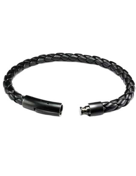 I-Energy Power magnetarmbånd flettet læder Sortplatineret I-Energy Power magnetarmbånd flettet læder Sortplatineret