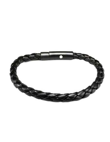 I-Energy Power magnetarmbånd flettet læder Sortplatineret I-Energy Power magnetarmbånd flettet læder Sortplatineret
