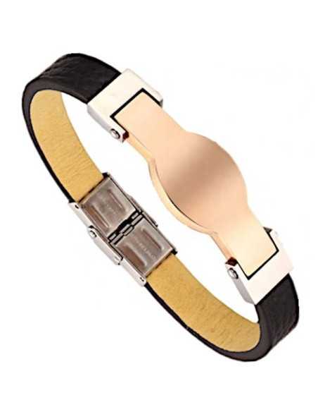 I-Energy Bipolar Læder Magnetarmbånd rødguld YSB-42