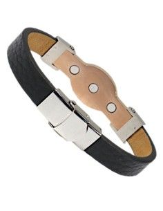 I-Energy Bipolar Læder Magnetarmbånd rødguld YSB-42 2