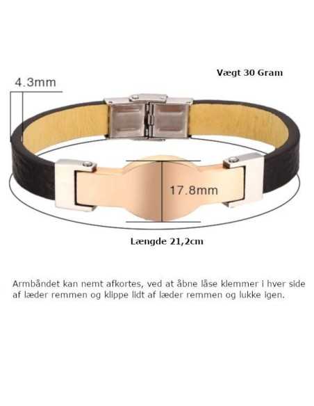 I-Energy Bipolar Læder Magnetarmbånd rødguld YSB-42