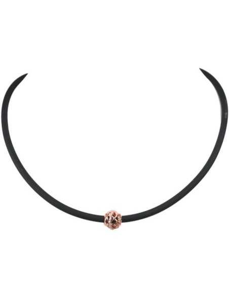 Trio Halskæde med roseguld platineret ægte sølv bead