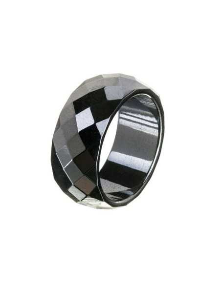 Hematite Facet sleben magnetisk ring 10mm bred