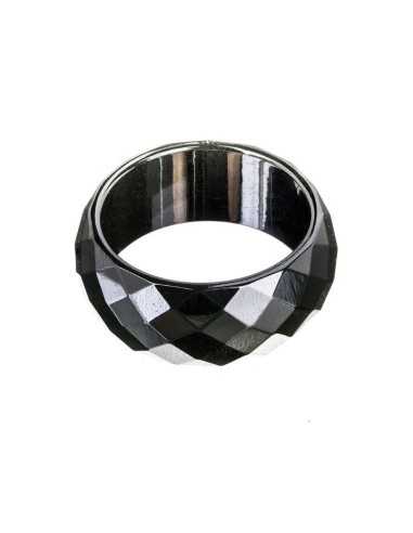 Hematite Facet sleben magnetisk ring 10mm bred