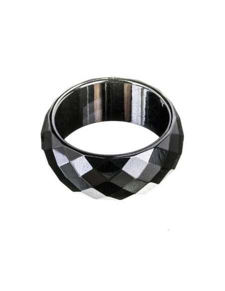 Hematite Facet sleben magnetisk ring 10mm bred